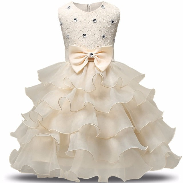 Flower Girl Dress Formal 3-8 Years Floral Baby Girls Dresses Vestidos 9 Colors Wedding Party Children Clothes Birthday Clothing