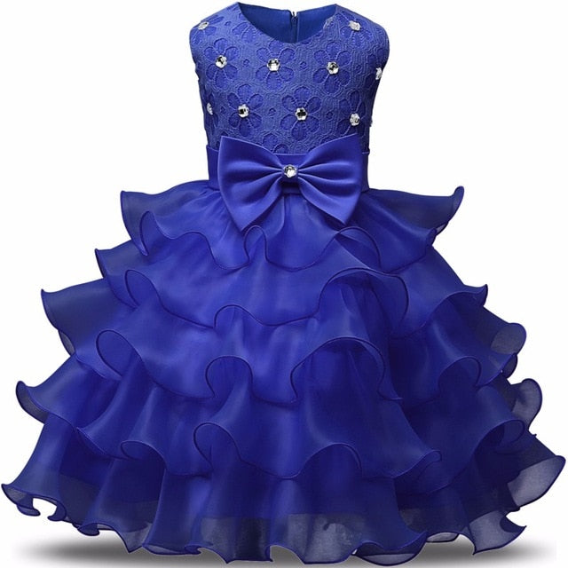Flower Girl Dress Formal 3-8 Years Floral Baby Girls Dresses Vestidos 9 Colors Wedding Party Children Clothes Birthday Clothing