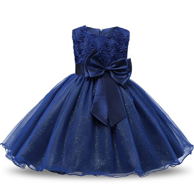Flower Girl Dress Formal 3-8 Years Floral Baby Girls Dresses Vestidos 9 Colors Wedding Party Children Clothes Birthday Clothing