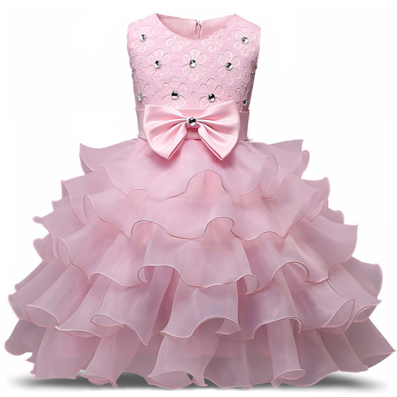 Flower Girl Dress Formal 3-8 Years Floral Baby Girls Dresses Vestidos 9 Colors Wedding Party Children Clothes Birthday Clothing