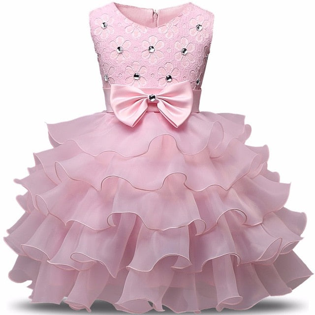 Flower Girl Dress Formal 3-8 Years Floral Baby Girls Dresses Vestidos 9 Colors Wedding Party Children Clothes Birthday Clothing