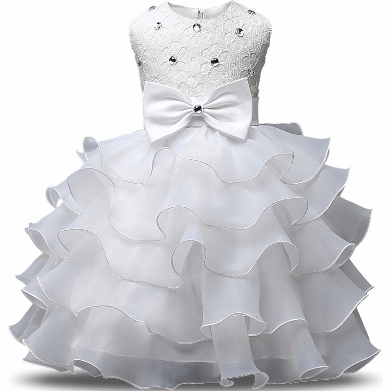 Flower Girl Dress Formal 3-8 Years Floral Baby Girls Dresses Vestidos 9 Colors Wedding Party Children Clothes Birthday Clothing