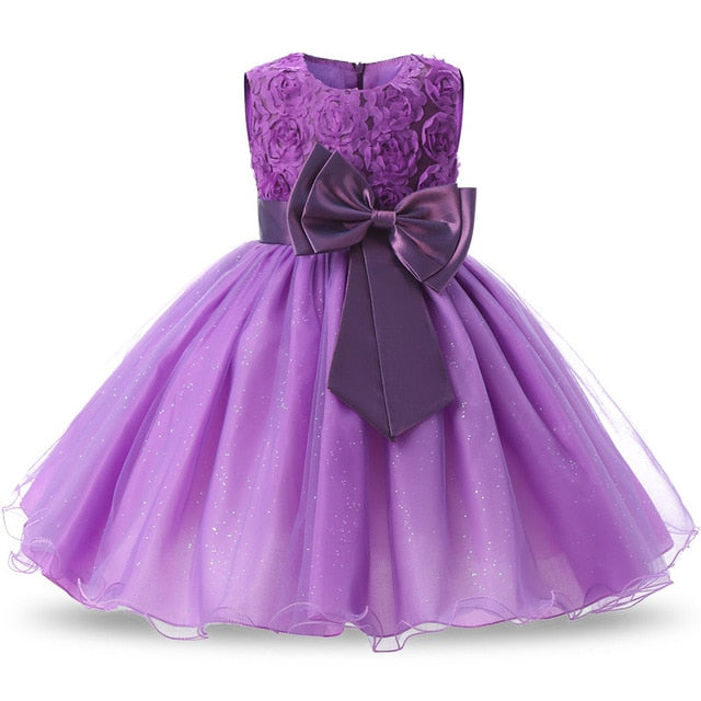 Flower Girl Dress Formal 3-8 Years Floral Baby Girls Dresses Vestidos 9 Colors Wedding Party Children Clothes Birthday Clothing