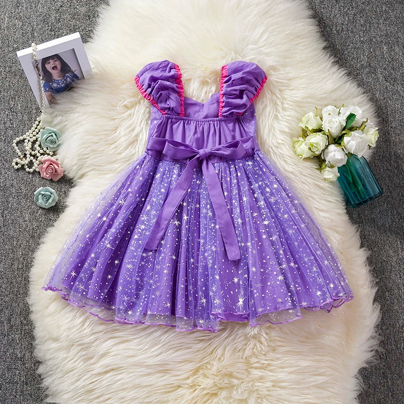 Princess Dress Girl Sofia Cosplay Costume Glitter Tutu Children Kids Anna Elsa Halloween Party Birthday Dress Up Fantasy Vestido