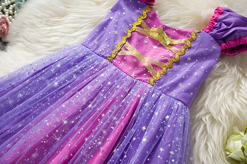 Princess Dress Girl Sofia Cosplay Costume Glitter Tutu Children Kids Anna Elsa Halloween Party Birthday Dress Up Fantasy Vestido