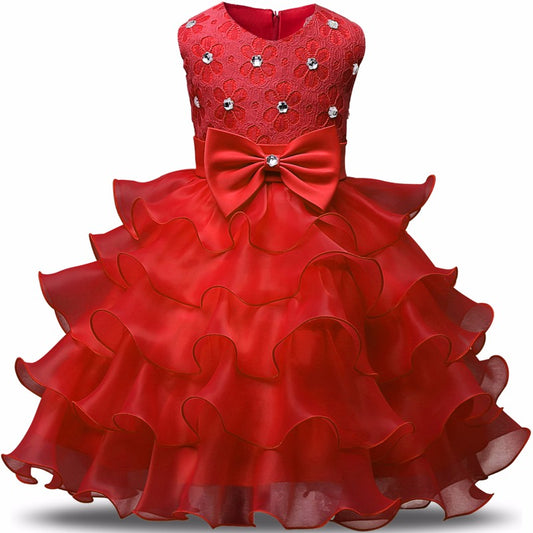Flower Girl Dress Formal 3-8 Years Floral Baby Girls Dresses Vestidos 9 Colors Wedding Party Children Clothes Birthday Clothing