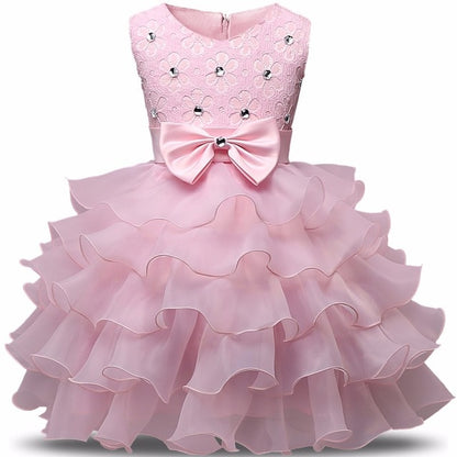 Flower Girl Dress Formal 3-8 Years Floral Baby Girls Dresses Vestidos 9 Colors Wedding Party Children Clothes Birthday Clothing