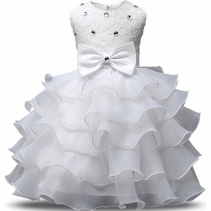 Flower Girl Dress Formal 3-8 Years Floral Baby Girls Dresses Vestidos 9 Colors Wedding Party Children Clothes Birthday Clothing